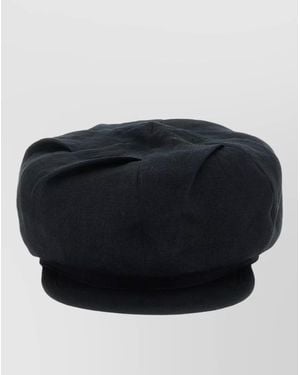 Yohji Yamamoto Soft Fabric Flat Crown Casual Cap - Black