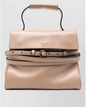 Moschino Leather Shoulder Bag - Natural