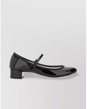 Repetto Mary Jane Pump Block Heel Patent - Metallic