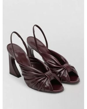 Fendi Sandals Knotted Detail Open Toe Sculptural Heel - Brown