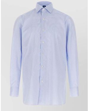 Finamore 1925 Cotton Long-Sleeve Shirt - Blue
