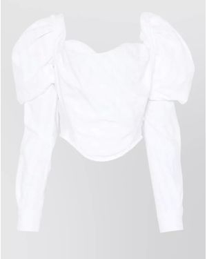 Vivienne Westwood Sweetheart Neck Puff Sleeve Blouse - White