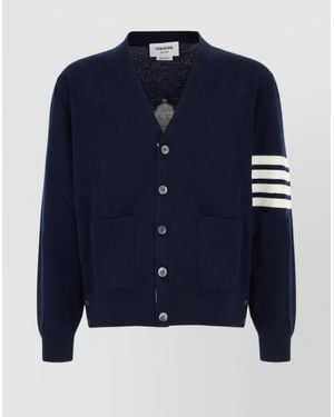 Thom Browne Wool Intarsia Cardigan - Blue