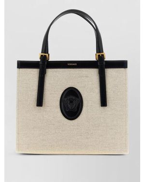 Versace Riviera Medium Shoulder And Shopping Bag - Natural