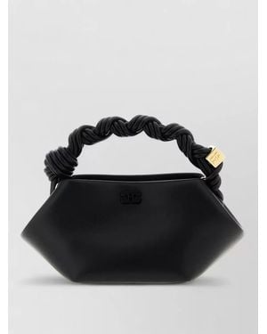 Ganni Bou Bag Mini Shoulder Purse Twisted Handle - Black