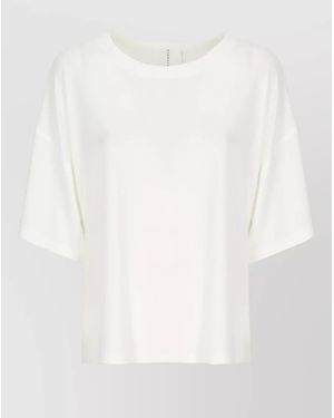Norma Kamali Short Sleeve Round Neck T-Shirt - White