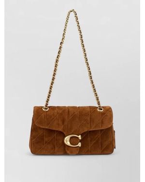 COACH Tabby Chain Strap Quilted Shoulder Bag - Brown