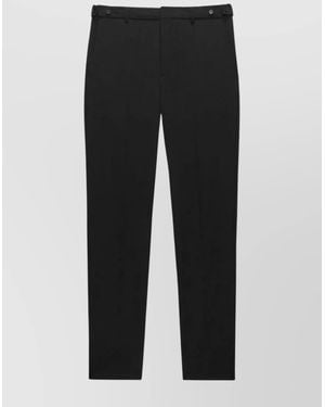 MSGM Virgin Wool Straight-Leg Trousers - Black