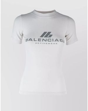 Balenciaga Cotton Jersey Logo-Print T-Shirt - Grey