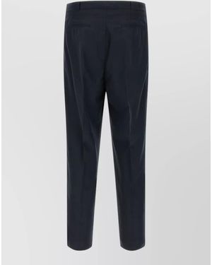 Brunello Cucinelli Pleated Chinos Trousers Back And Side Pockets - Blue