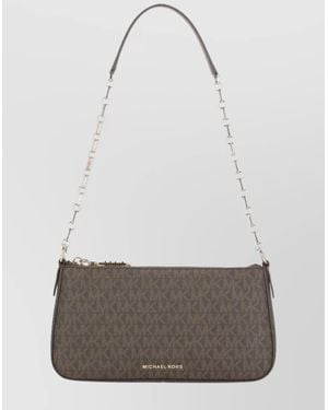 MICHAEL Michael Kors Monogrammed Chain Strap Shoulder Bag - Gray