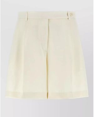 Brioni Silk Pleated Tailored Shorts - Natural