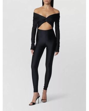 ANDAMANE Cutout Stretch Off Shoulder Evening Jumpsuit - Black