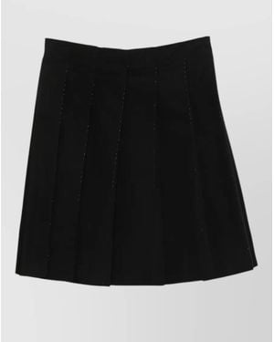 TOTEME Beaded A Line High Waist Pleated Skirt - Black