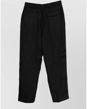 Lardini Linen Stretch Trousers Drop Regular - Black