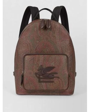 Etro Arnica Backpack Paisley Pegasus Jacquard - Brown