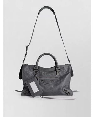 Balenciaga Le City Medium Leather Tote Bag - White