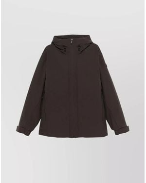 Moncler Hooded Down Jacket Drawstring Hem - White