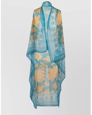 Etro Foulard Vest Belt Draped Floral - Blue