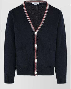 Thom Browne Hector Cardigan Wool Mohair Dog Motif - Blue