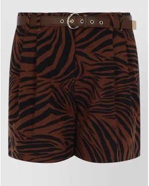 Max Mara High-Rise Straight-Leg Shorts - Brown