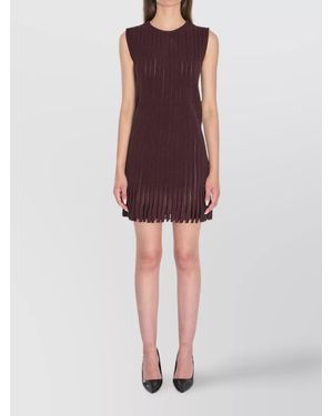 Alaïa Knit Dress With Striped A-Line Silhouette - Purple