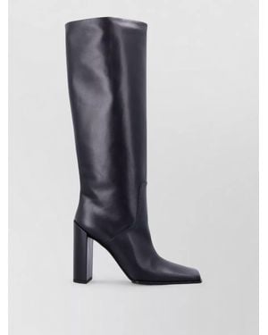Alaïa Square Toe Calfskin Knee High Boots - Blue