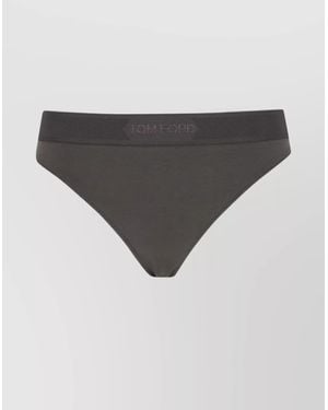 ショーツ TOM FORD WOMEN Logo-waistband Thong Black TOM FORD logo-waistband Thong | Black | FARFETCH
