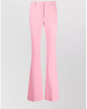 Versace Virgin Wool High-Rise Slim-Fit All-Over Logo Flared Pants - Pink