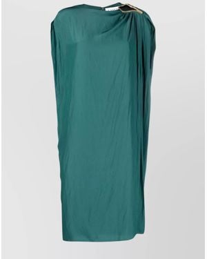 Lanvin Draped Knee Dress Sleeveless Midi - Green