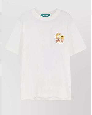 Barrow Cotton T Shirt Crew Neck Graphic Print - White
