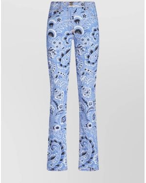 【送料&関税込】Etro Culottes Jeans With Paisley Medallion B CULOTTE JEANS WITH BELT AND MEDALLION/PAISLEY MOTIF | Denim