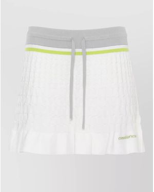 CASABLANCA Logo-Embroidered Mini Skirt - White