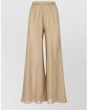 Oséree Straight-Leg Wide-Leg Trousers - Natural