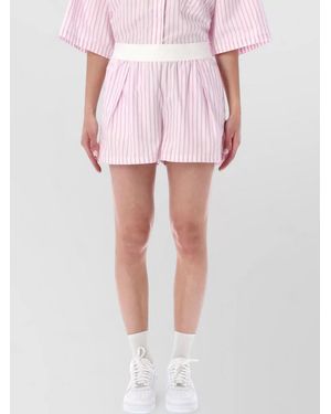 Nike Striped Lounge Shorts Side Pockets Design - Pink