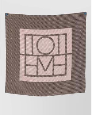 TOTEME Silk Diagonal-Stripe Monogram Foulard - Multicolor