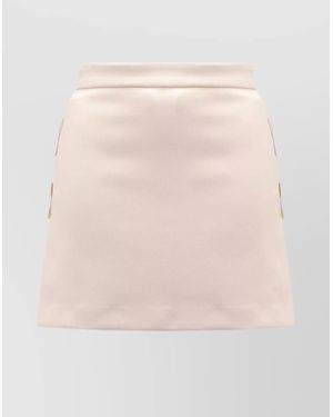 Elisabetta Franchi Satin Bow Crepe Shorts With Overlay Skirt - Pink
