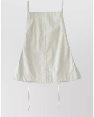 Studio Nicholson Square Neck Sleeveless Dress Flared Hem - White