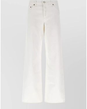 Agolde Denim Low-Rise Wide-Leg Jeans - White