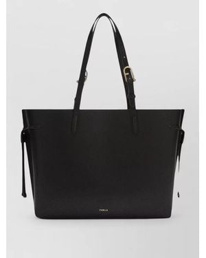 Furla Genesi Leather Tote Bag - Black
