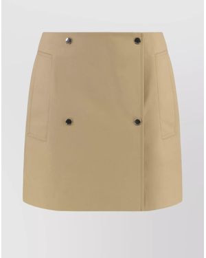 Burberry Flared Mini Trench Skirt - Natural