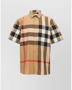 Burberry 'Checked Pattern Shirt Short Sleeves' - White