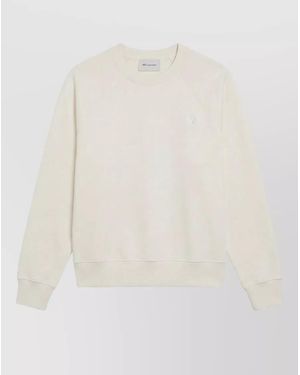 Ami Paris Knit Jumper Raglan Sleeves Ribbed Finishes - White