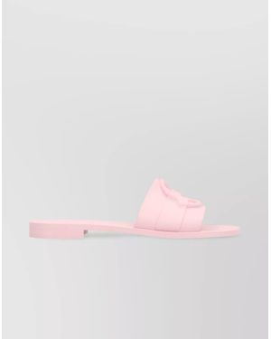 Moncler Rubber Slides With Flat Sole And Open Toe - Pink