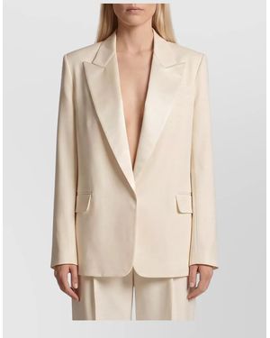 FEDERICA TOSI Single-Breasted Cady Blazer - Natural