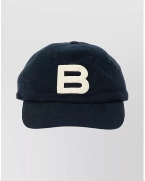 Bally Logo Cap Featuring Curved Brim - Blue