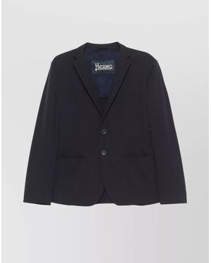 Herno Tailored Single-Breasted Jacket With Notched Lapels - Blue