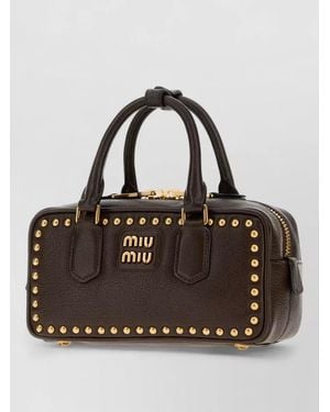 Miu Miu Arcadie Leather Mini Bag - Black