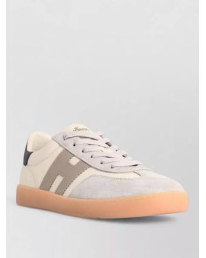 Hogan Cool Leather Sneakers Contrast Heel Tab - Multicolor