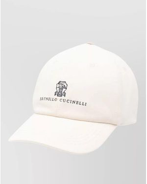 Brunello Cucinelli Baseball Cap Featuring Front Logo Detail - Natural